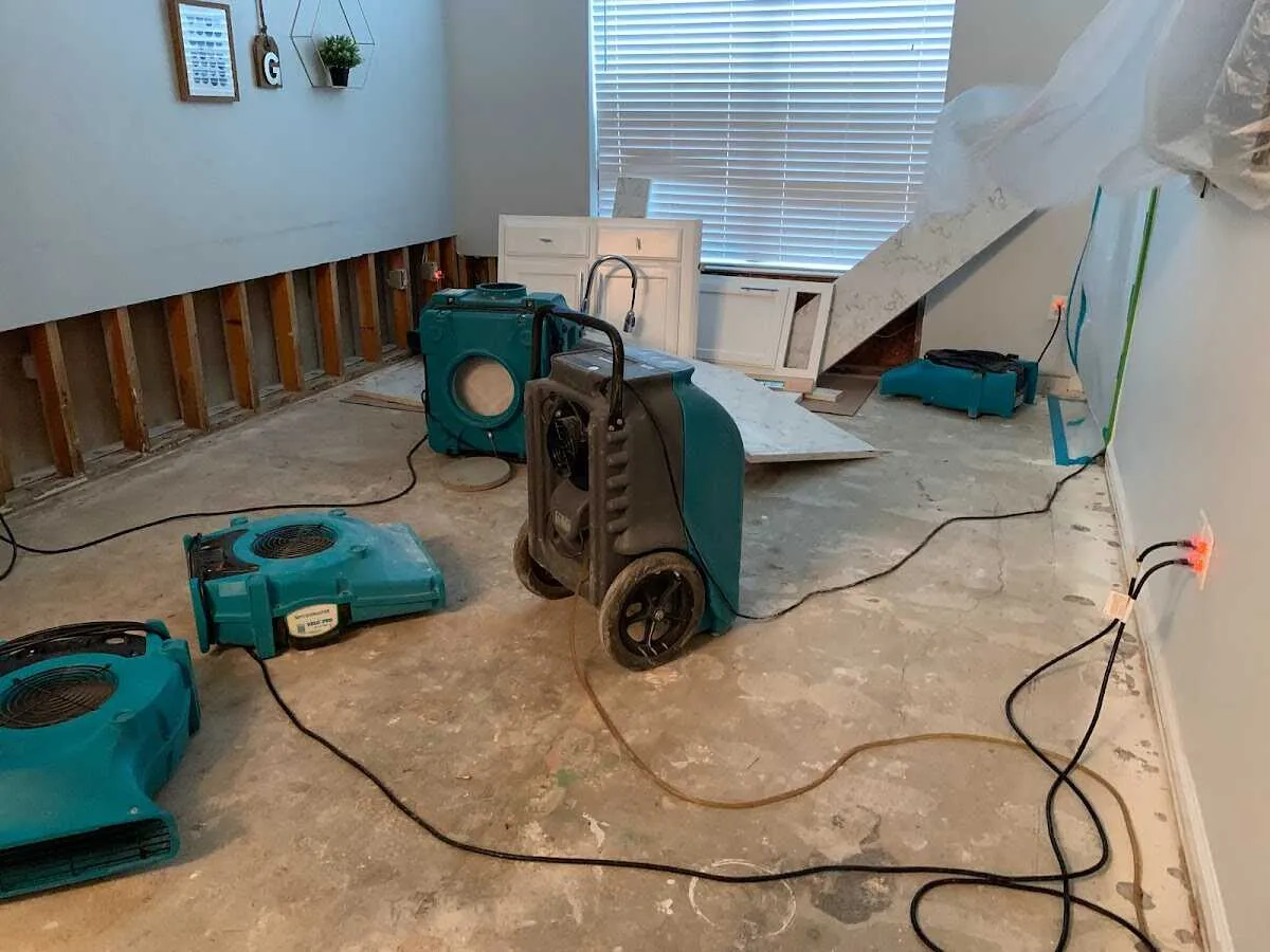 Dehumidifier in flood-cut room for Water Extraction & Removal in Allen Park